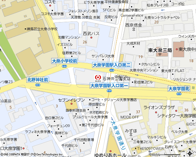 石神井公園支店付近の地図
